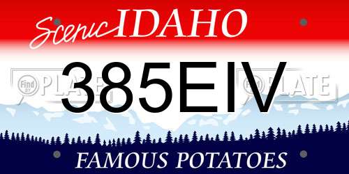 385EIV Idaho License Plate