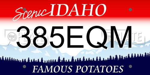 385EQM Idaho License Plate