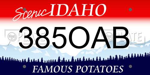 385OAB Idaho License Plate
