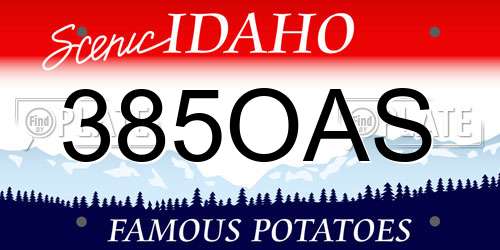 385OAS Idaho License Plate