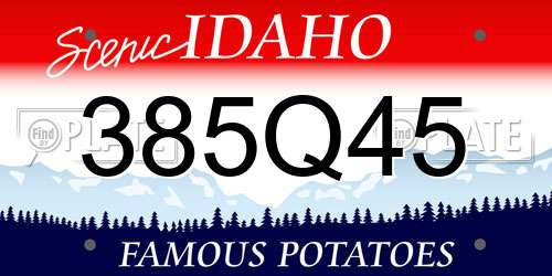 385Q45 Idaho License Plate