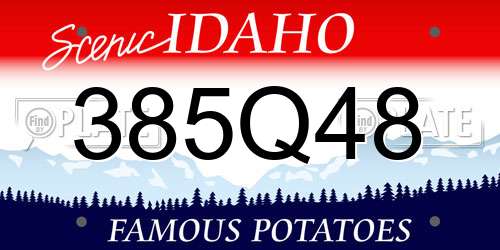 385Q48 Idaho License Plate