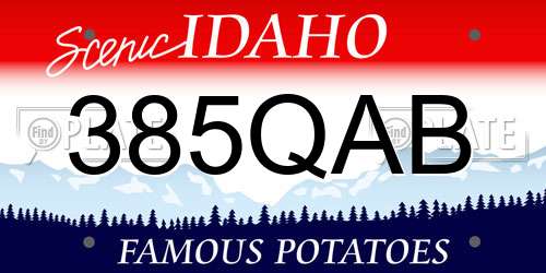 385QAB Idaho License Plate