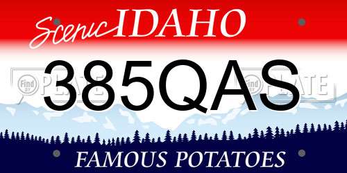 385QAS Idaho License Plate