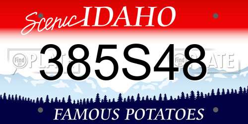 385S48 Idaho License Plate