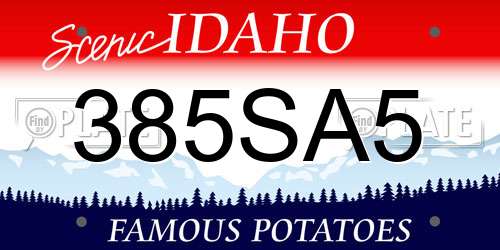 385SA5 Idaho License Plate
