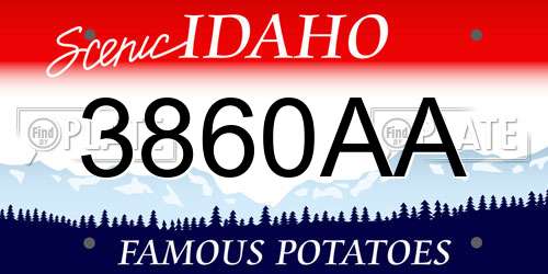 3860AA Idaho License Plate