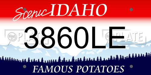 3860LE Idaho License Plate