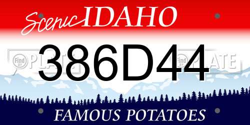 386D44 Idaho License Plate