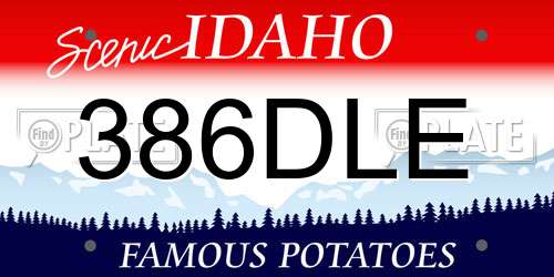 386DLE Idaho License Plate
