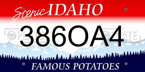 386OA4 Idaho License Plate