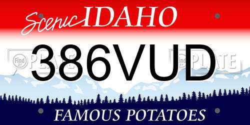386VUD Idaho License Plate