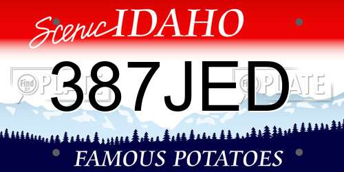 387JED Idaho License Plate