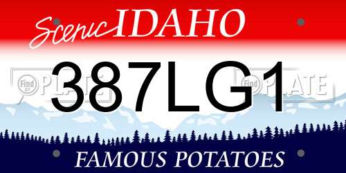 387LG1 Idaho License Plate