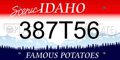 387T56 Idaho License Plate