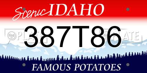387T86 Idaho License Plate
