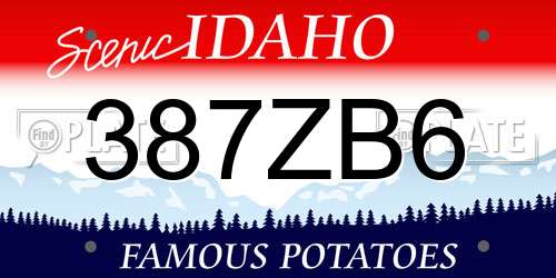 387ZB6 Idaho License Plate