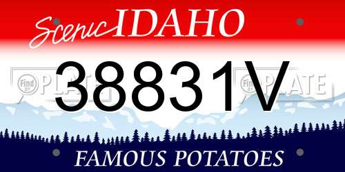 38831V Idaho License Plate