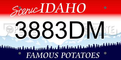 3883DM Idaho License Plate