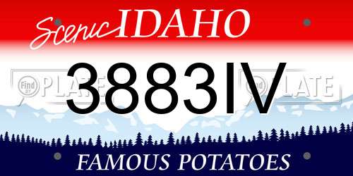 3883IV Idaho License Plate