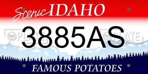 3885AS Idaho License Plate