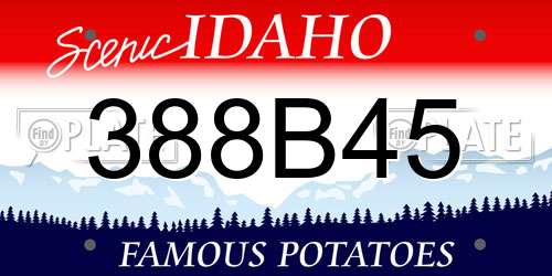 388B45 Idaho License Plate