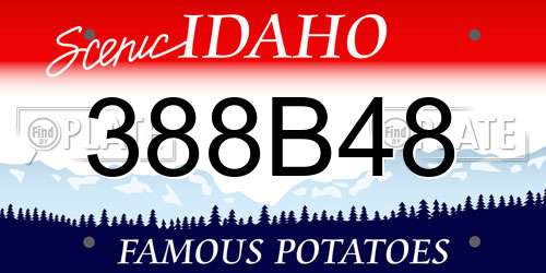 388B48 Idaho License Plate