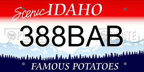 388BAB Idaho License Plate