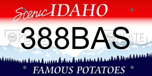 388BAS Idaho License Plate