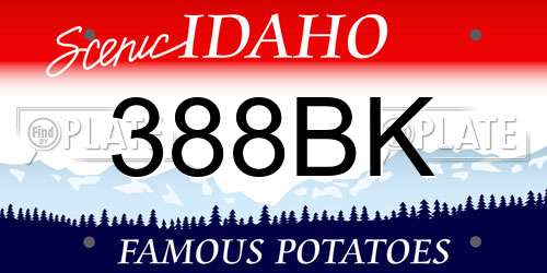 388BK Idaho License Plate