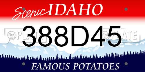 388D45 Idaho License Plate