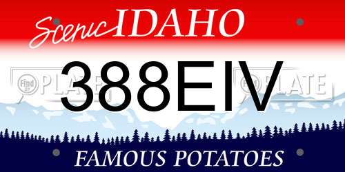 388EIV Idaho License Plate