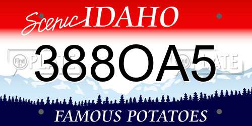 388OA5 Idaho License Plate