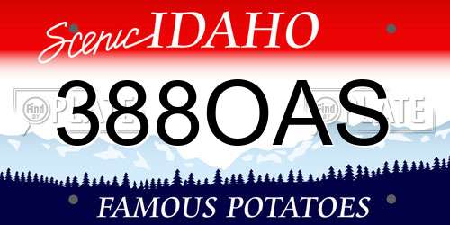 388OAS Idaho License Plate