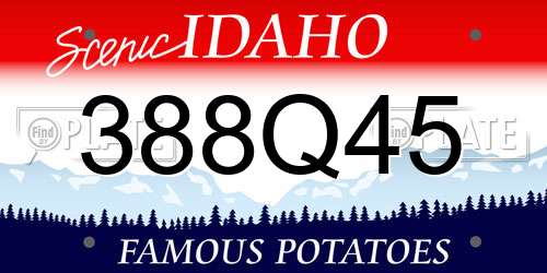 388Q45 Idaho License Plate