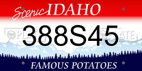 388S45 Idaho License Plate