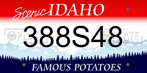 388S48 Idaho License Plate