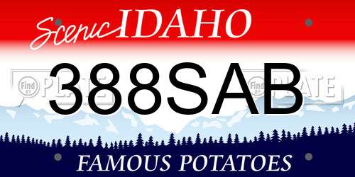 388SAB Idaho License Plate