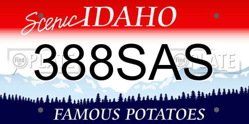388SAS Idaho License Plate