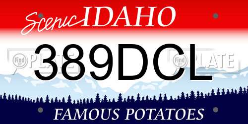 389DCL Idaho License Plate