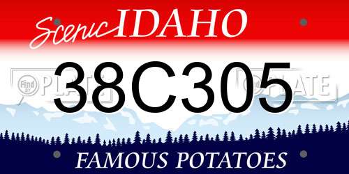 38C305 Idaho License Plate