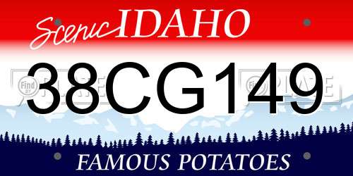 38CG149 Idaho License Plate