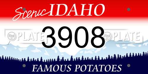 3908 Idaho License Plate