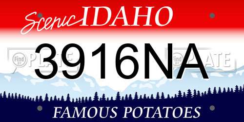 3916NA Idaho License Plate