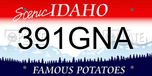 391GNA Idaho License Plate