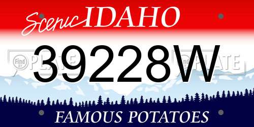 39228W Idaho License Plate