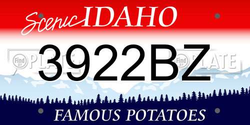 3922BZ Idaho License Plate