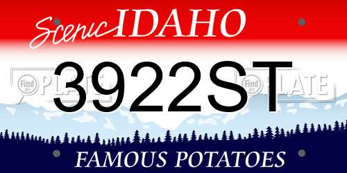 3922ST Idaho License Plate