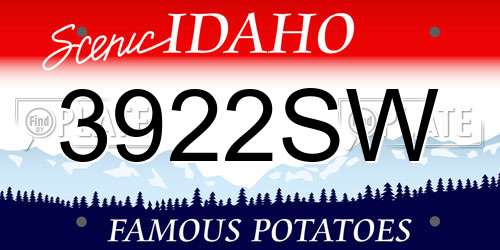 3922SW Idaho License Plate
