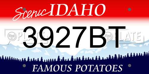 3927BT Idaho License Plate
